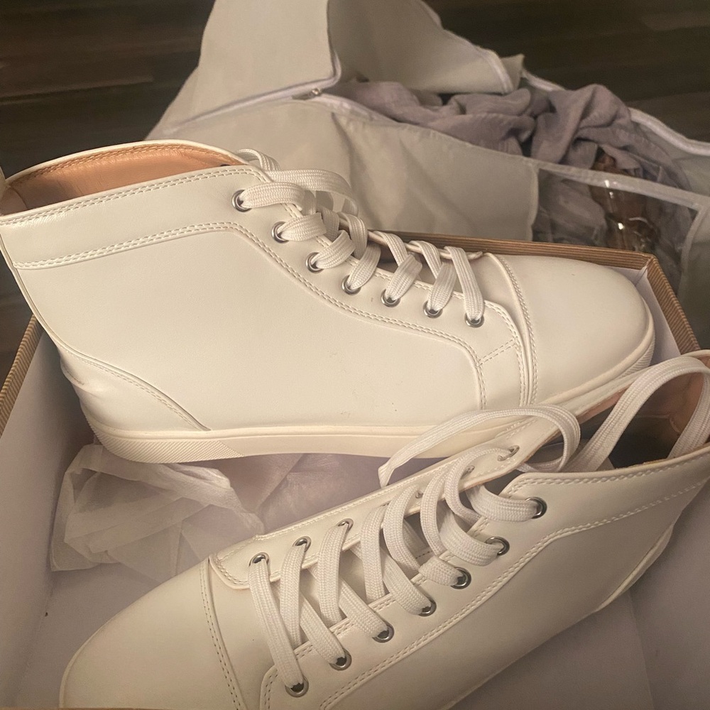 Christian Louboutin White High-Top Sneakers